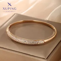 Elegant Xuping Simple Style Round Alloy Plating Inlay Artificial Diamond 18k Gold Plated Women's Bangle main image 1