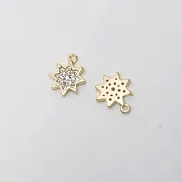 1 Piece Copper Star Moon Jewelry Accessories Pendant sku image 2