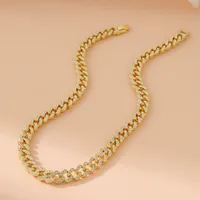 Glam Luxurious Shiny Geometric 18K Gold Plated Artificial Rhinestones Alloy Wholesale Necklace main image 3