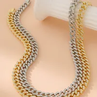 Glam Luxurious Shiny Geometric 18K Gold Plated Artificial Rhinestones Alloy Wholesale Necklace main image 6