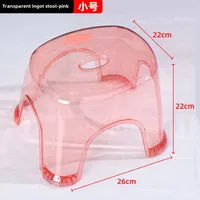 Adult Low Stool Bathroom Stool Wholesale Household Transparent Plastic Small Stool Multi-functional Shoe Changing Stool Pedal Small Bench sku image 7