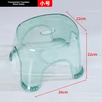 Adult Low Stool Bathroom Stool Wholesale Household Transparent Plastic Small Stool Multi-functional Shoe Changing Stool Pedal Small Bench sku image 9