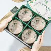 Ceramic Tableware Dishes Suit Sets Of Bowls And Chopsticks Suit Gift Box Opening Activities Wedding Exhibition Hand Gift Small Gifts main image 3