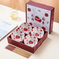 Ceramic Tableware Dishes Suit Sets Of Bowls And Chopsticks Suit Gift Box Opening Activities Wedding Exhibition Hand Gift Small Gifts sku image 21