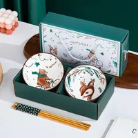 Ceramic Tableware Dishes Suit Sets Of Bowls And Chopsticks Suit Gift Box Opening Activities Wedding Exhibition Hand Gift Small Gifts sku image 5