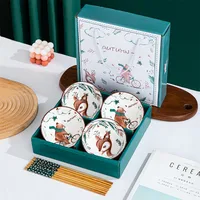 Ceramic Tableware Dishes Suit Sets Of Bowls And Chopsticks Suit Gift Box Opening Activities Wedding Exhibition Hand Gift Small Gifts sku image 22