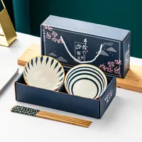 Ceramic Tableware Dishes Suit Sets Of Bowls And Chopsticks Suit Gift Box Opening Activities Wedding Exhibition Hand Gift Small Gifts sku image 8