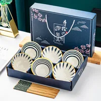 Ceramic Tableware Dishes Suit Sets Of Bowls And Chopsticks Suit Gift Box Opening Activities Wedding Exhibition Hand Gift Small Gifts sku image 41