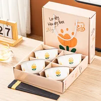 Ceramic Tableware Dishes Suit Sets Of Bowls And Chopsticks Suit Gift Box Opening Activities Wedding Exhibition Hand Gift Small Gifts sku image 33