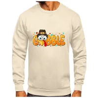 Men's Cartoon Letter Casual Long Sleeve Slim Round Neck main image 4