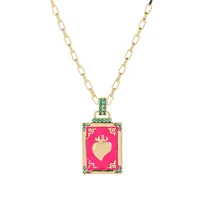 Copper Gold Plated Inlay Tarot Zircon Pendant Necklace sku image 2