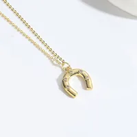 Copper 14K Gold Plated Inlay Geometric Zircon Pendant Necklace sku image 2