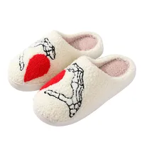 Unisex Casual Heart Shape Round Toe Cotton Slippers main image 2