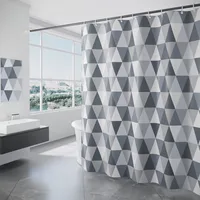 Triangle    Thickened Waterproof Shower Curtain Polyester Shower Curtain Fabric  Direct sku image 1