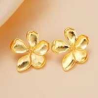 1 Pair Sweet Simple Style Flower Plating Alloy Ear Studs main image 3