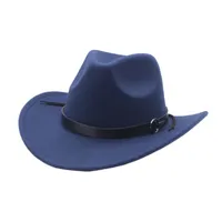 New Fashion Hat Jazz Hat Autumn And Winter Men's And Women's Big Brim Simple British Style Top Hat Jazz Hat sku image 3