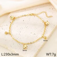 Wholesale Jewelry Simple Style Bell 304 Stainless Steel 18K Gold Plated Anklet sku image 1