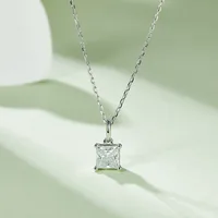 1 Karat Square Diamond Necklace Simple S925 Silver Jewelry Suit In Stock Wholesale main image 3