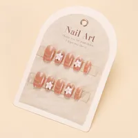 Wear Nail TikTok Popular Flash Blush Pure Desire Wind Bow Knot Nail Stickers Manicure Finished Detachable Nail Piece sku image 274