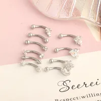 1 Set Eyebrow Studs Simple Style Star 304 Stainless Steel Inlay Zircon Ear Cartilage Rings & Studs main image 2