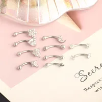 1 Set Eyebrow Studs Simple Style Star 304 Stainless Steel Inlay Zircon Ear Cartilage Rings & Studs main image 4