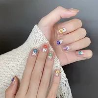 Wear Nail TikTok Popular Flash Blush Pure Desire Wind Bow Knot Nail Stickers Manicure Finished Detachable Nail Piece sku image 2