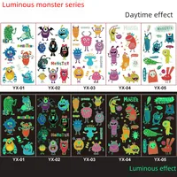 New Children's Cartoon Luminous Little Monster Tattoo Stickers Waterproof Cute Boys And Girls Stickers Spot Wholesale sku image 1