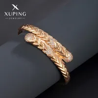 Retro Xuping Snake Alloy Inlay Artificial Gemstones 18k Gold Plated Women's Bangle main image 3