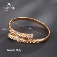 Retro Xuping Snake Alloy Inlay Artificial Gemstones 18k Gold Plated Women's Bangle sku image 1