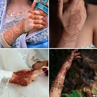 Trade  Tattoo Sticker Waterproof Brown Red Middle East Semi-permanent Lace Tattoo Sticker Henna main image 3