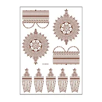 Trade  Tattoo Sticker Waterproof Brown Red Middle East Semi-permanent Lace Tattoo Sticker Henna main image 4