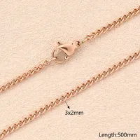 5 Strands/Package 304 Stainless Steel 18K Gold Plated Rose Gold Plated Twisted Chain Polished 450mm 500mm 600mm Jewelry Accessories main image 5