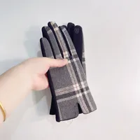 Women's Retro Plaid Woolen Polyester Gloves sku image 5