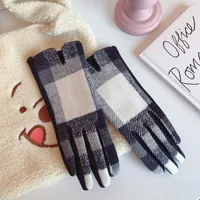 Women's Retro Plaid Woolen Polyester Gloves sku image 13