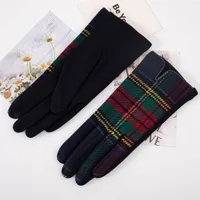 Women's Retro Plaid Woolen Polyester Gloves sku image 20