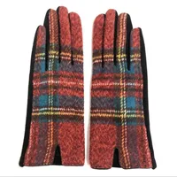 Women's Retro Plaid Woolen Polyester Gloves sku image 16