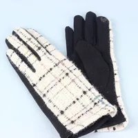 Women's Retro Plaid Woolen Polyester Gloves sku image 11