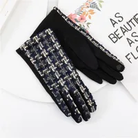 Women's Retro Plaid Woolen Polyester Gloves sku image 22