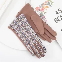 Women's Retro Plaid Woolen Polyester Gloves sku image 25