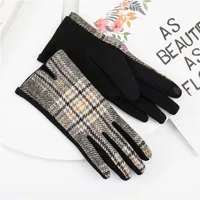 Women's Retro Plaid Woolen Polyester Gloves sku image 12