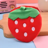 Unisex Fruit Plush Zipper Kids Wallets sku image 4