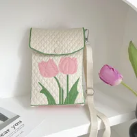 Women's Small Spring&summer Polyester Flower Vacation Square Flip Cover Shoulder Bag sku image 4