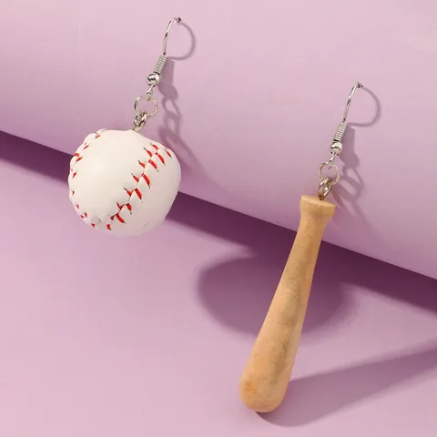 Cute Simple Style Baseball Alloy Plastic Wood No Inlaid Kid'S Kids Earrings