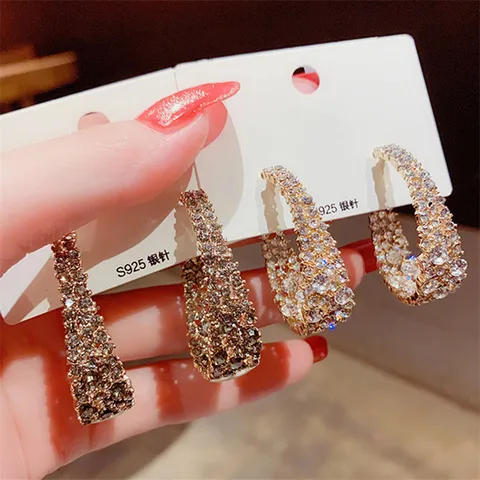 Fashion Geometric Plating Alloy No Inlaid Drop Earrings