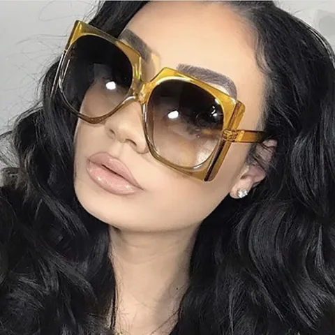 Fashion Big Frame New Ladies Square Trend Street Photography Sunglasses