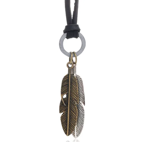 Hip-hop Retro Alloy Feather Adjustable Necklace