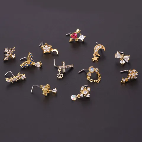 Nose Rings & Studs Fashion Geometric 316L Stainless Steel  Copper Plating