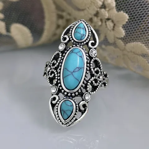 Geometric Metal Plating Artificial Gemstones Women'S Single Ring