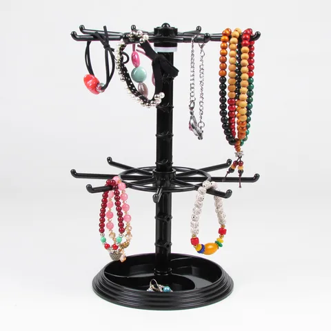 Rotating Display Stand Jewelry Storage Hanging Necklace Earrings Shelf Stand Props Desktop Jewelry Stand