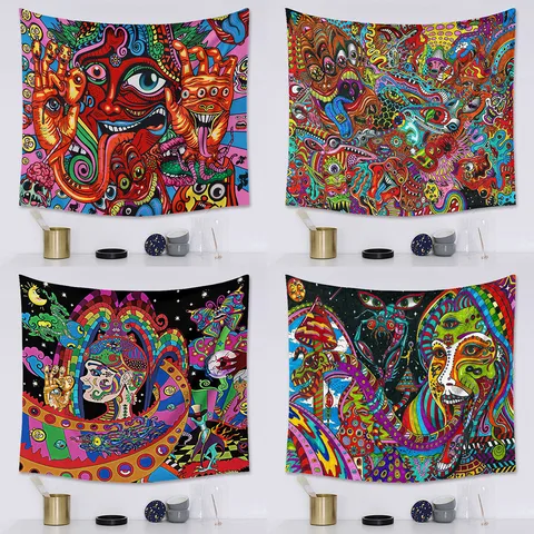 Punk Hippie Series Printed Tapestry Bedroom Hanging Cloth Wholesale Nihaojewelry